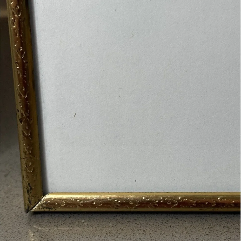 Lot of 2 Vintage MCM Hollywood Brass Metal Picture Frame Gold Tone 8 x 10 GUC